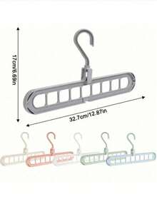 3 Packungen 9-Loch Drehbare Kleiderbügel Stapelbare Kleiderbügel Kleiderschrank Aufbewahrung Faltbare Kleiderbügel Kleiderschrank Aufbewahrungsregal Multifunktionales Kleiderschrank Aufbewahrungsregal Geeignet für Zuhause, Studentenwohnheim, Dekorationen, Feiertage, Raumdekoration, Schlafzimmerdekoration für Kleider, Hosen, Schuhe, Jeans, Stiefel, Röcke, Frühling, Sommer Oberteile