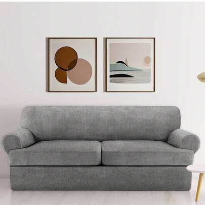 3 Pieces Couch Covers For 2 Extra Large Cushion Sofa Super Stretch Sofa Cover For 2 Large Seat Universal Loveseat Slip Cover