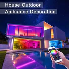 5V RGB IC霓虹LED灯带，USB霓虹灯绳，带音乐同步功能，1米/2米/3米/4米/5米可选，防水柔性灯带，带蓝牙遥控器，适用于酒吧、卧室、厨房、客厅、游戏室、户外装饰，也适用于生日派对、露营、万圣节、圣诞节装饰。