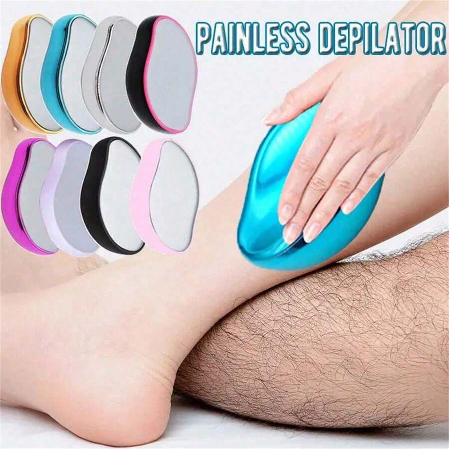 Hot Crystal Physical Hair Removal Eraser Glass Hair Remover Painless Epilator Easy Cleaning Reusable Body Care Depilation Tool, For Hotel/Commercial For Commercial Laundries - 1PC - 查看 1