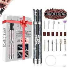 Type-C Ladegerät Nagelpflegemaschinen-Set, mit 11 Polierspitzen und 26 Schleifscheiben, tragbares elektrisches Maniküre- & Pediküre-Werkzeug, geruchlos langanhaltend Lithium-Akku, inklusive Nagelfeile und Nagelhautschiebers, unverzichtbar für Zuhause & Salon, tolles Geschenk für Frauen