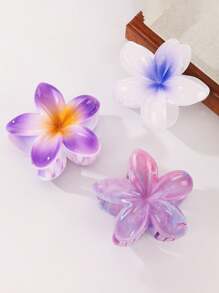 مشبك شعر 1 قطعة مزين بزهرة الفرانجيباني متعددة الألوان، مناسب للرحلات البحرية، الإطلالات اليومية، هدايا إكسسوارات الشعر، مشابك شعر أنيقة، أغراض المدرسة والجامعة، إكسسوارات الخريف والشتاء للإطلالات في العطلات للمرأة