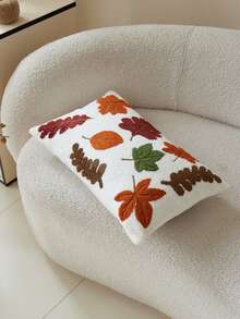 1 buc. Față de pernă cu broderie din frunze, asemănătoare lânii de oaie, potrivită pentru sufragerie, dormitor, petreceri și diverse medii, pentru toate anotimpurile, toamnă/iarnă - Multicolor - Vizualizare 9