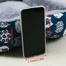 SUNFIONA 1pc Soft Pet Bed For Cats & Small Dogs - Plush Polyester Fill, Blue Paw Print Design, Durable Indoor Sofa Cushion, Easy To Clean, Cozy & Comfortable For Indoor Pets, Cat Bed, Playful Pet Design, Easy Clean Material