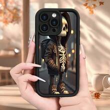 [Teléfono] Diseño Skull Boy, popular teléfono móvil con patrón de escalera mate y agarre cómodo, compatible con los modelos 16/16 Pro/16 Plus/16 Pro Max/15/15 Plus/15 Pro/15 Pro Max/14/14 Plus/14 Pro/14 Pro Max/13/13 Mini/13 Pro/13 Pro Max/12/12 Mini/11 Plus/Pro/8/SE/XS/Xs/7 Plus/8 Plus. Ideal para amigos, parejas y familiares. - Negro - Ver 9