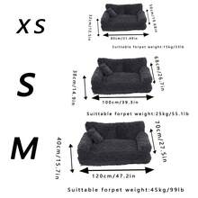 四季宠物沙发床，适用于猫狗，可拆卸可清洗，多功能，全新热销商品 - 黑色 - 查看 3