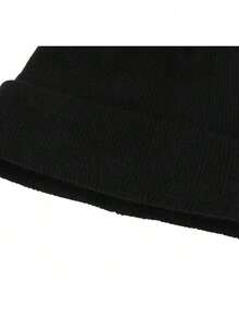 Winter Kit Hat And 01 Pair Of Plain Black Gloves One Size Adult Female And Male - 黑色 - 查看 2