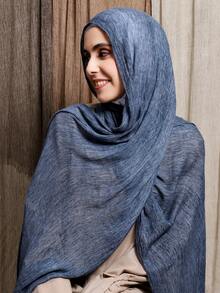 1 Khăn choàng tua rua xếp ly Modal trơn màu dành cho nữ, Khăn trùm đầu thường ngày, Khăn choàng giữ ấm chống nắng Hijab dùng khi mặc váy - nhiều màu - Xem 3