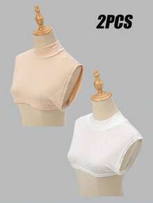 2 sztuki damskiego golfu w jednolitym kolorze, narzutka na ramię, intymny panel, bolerko dla kobiet, swobodny, uniwersalny styl, dostępne w wielu kolorach, do noszenia na co dzień, na sukienkę lub jako dekoracja świąteczna - 2 SZT. wielokolorowe - Zobacz 19