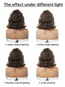 1 件女士合成短波浪鲍勃假发，黑色假发直发，冷棕色假发，短卷发刘海，12 英寸长，适合日常使用，自然逼真的假发，适合万圣节和圣诞节新年狂欢节音乐节角色扮演、女孩礼物、夏季毕业礼物、现成礼物、万圣节圣诞节礼物