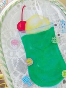 1pc/2pcs Random Korean Vintage Button Mini Strawberry Apple Epoxy Sticker Set, Cute Decorative Stickers For Scrapbooking/Planner