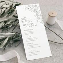 5/20/50 piezas Tarjetas personalizadas del menú de boda, Tarjetas de mesa del menú de boda personalizadas, Tarjetas del menú de restaurante - Blanco - Ver 4