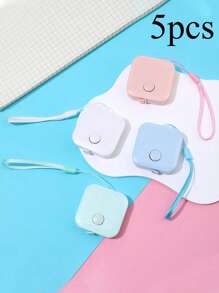 1 件便携式方形软伸缩卷尺带钩，小型紧凑型测量工具