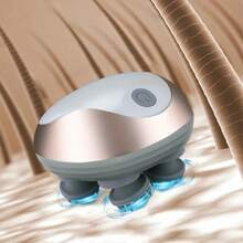 4-Head Silicone Scalp Massager, USB Rechargeable Handheld Multi-Function Head Kneading Massage Device