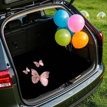 1 Piece Car Trunk Mat/Tailgate Mat With Original Three Pink Butterflies Pattern - Flannel Soft Pad With Printed Design, All-Weather Universal Car Accessory & Protective Mat, Suitable For Interior Use In SUVs, Sedans, Pickup Trucks, Etc. - Multicolor - View 7