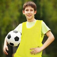 12 Pcs Nylon Mesh Scrimmage Practice Vests Pinnies Jerseys Children Youth Sports Basketball Soccer - Yellow, Dark Blue - View 9