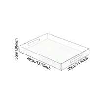 Large Acrylic Tray With Handle, Transparent Acrylic Tray For Holding Food, Drinks, Snacks And Appetizers, Rectangular Tray, Coffee Table Tray, Acrylic Makeup Storage Box