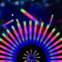 CamelParty 100 PCS LED Foam Glow Sticks, Glow Sticks Bulk Party Pack With 3 Modes Colorful Flashing, Glow In The Dark Party Supplies, Light Up Foam Sticks For Wedding, July 4th, Birthday, Raves, Concert - Nhiều màu - Xem 2