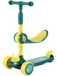 圣诞装饰儿童滑板车，带超宽甲板、脚踏制动器和动物元素，儿童和幼儿 3 轮滑板车，适合儿童和幼儿男孩或女孩，3 轮自平衡儿童玩具，适合 3 岁及以上儿童