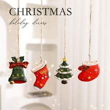 1pc Christmas Decoration American Style Hanging Ornament, Vintage Christmas Tree Hanging Decor - Multicolor - View 3