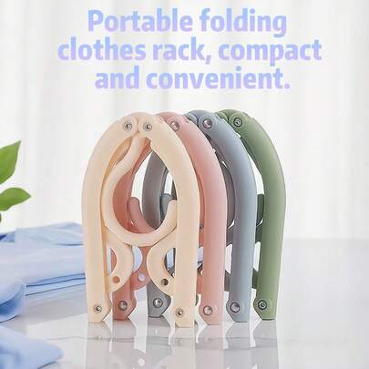 4 pièces/set Cintre de voyage pliable portable - Design pliable économisant l'espace, matériau en plastique, plusieurs couleurs disponibles, convient pour valise, rangement dans l'armoire et accessoire de voyage essentiel, léger et facile à plier - Accessoire indispensable pour les croisières, séchoir à vêtements économisant l'espace, cintre à vêtements, cintre de voyage (couleur aléatoire)