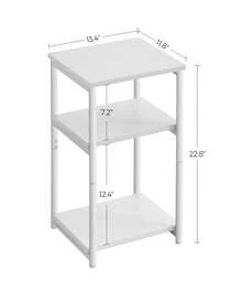 VASAGLE Side Table, Small End Table, Tall Nightstand For Living Room, Bedroom, Office, Bathroom, White - 白色 - 查看 7