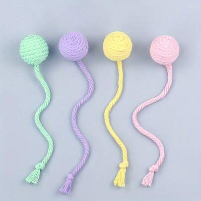 4pcs Cat Toys With Bells, Rolling Balls With Strings Inside Make Sounds, For Kitten Play