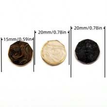 5pcs Elegant Octagonal Metal Buttons, Featuring An Aurora Color Finish And A Vintage-Inspired Delicate Metal Base, Come In Three Colors For Versatile Styling. With Their Refined Texture, They Exude A Fashionable Vibe. Available In Sizes Of 15/21/25mm, They Are Ideal For Decorative Buttons On Coats, Sweaters, Shirts, Suits, Dresses, And Other Garments - Multicolor - View 7