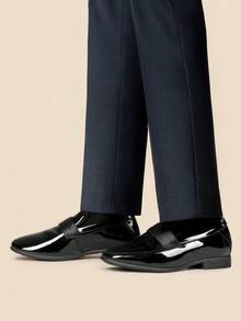 Boy's Dress Shoes Formal Tuxedo Shoes Slip-On Loafers For Party Wear(Note:Runs Small Recommend Order One Size Up) - màu đen - Xem 6