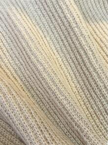 JIANHU Beige Striped V-Neck Cardigan - Autumn/Winter Knit Sweater, White Ribbed Trim And Buttons | Christmas Baking And Cozy Home - Khaki - View 7