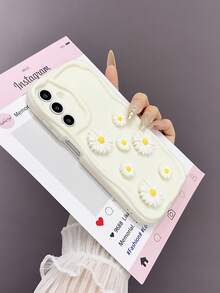 1 件 3D 水滴菊花形 TPU 防震手机壳，适用于 Apple 16/16Pro/16ProMax/15/14/13/12/11/XsMAX 系列手机保护套防水防摔防刮 - 白 菊花 - 查看 3