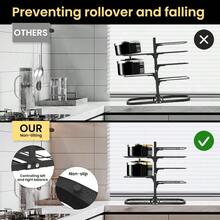 Heavy Duty Pots And Pans Organizer Under Cabinet: 8Tier Adjustable Pot And Pan Organizer Space Saving Pan Organizers Inside Cabinet 21" Kitchen Storage Pot Rack Organizer For Cast Iron Pangift - 21"H - View 5