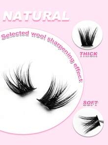 Rikuaild 110 件 D 卷浓密逼真簇状睫毛 DIY 睫毛延长蓬松柔软交叉簇状睫毛自然假睫毛 睫毛簇、睫毛簇、单根睫毛、睫毛、假睫毛 - D - 查看 4