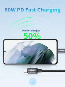 EAGET USB C To USB C Cable Type C 60W Fast Charging Cable Compatible With IPhone 16/15 Pro Max/Plus/Pro, Compatible With MacBook Pro Air/IPad, For Sam Sung Galaxy S24 S23 Tablets, Laptops Compatible With IPhone 16, 16 Pro Max, 15, 15 Plus, 15 Pro, 15 Pro Max,Compatible With Redmi, Compatible With OnePlus Charger