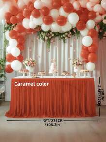 4pcs/1pc Pleated Solid Color Tableskirt, Suitable For Rectangular, Square, Round Tables, Ruffled Tablecloth, Wrinkle-Resistant And Easy To Clean, Applicable For Birthday Cake Table Decor, Banquet And Wedding Party, Bridal Shower, Various Party Celebrations