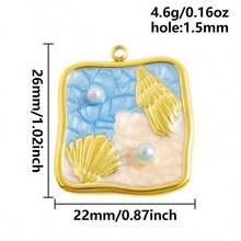 1pc/2pcs Luxury Delicate 304 Stainless Steel Electroplated Pendant Charms, Suitable For DIY Jewelry, Jewelry Making, Crafts - Ocean Life, Cherry, Flower Designs - Color - View 61