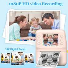 Thermal Print Camera - Ideal For Christmas & Birthday Gifts, Rechargeable Lithium Battery, USB Charging, Perfect For Pets And Holiday Memories, Holiday Photo Gift|Pet Photography|USB Rechargeable Camera.Halloween, Christmas, Thanksgiving Day