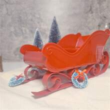 1/2pcs Christmas Decoration Large Sleigh Ornament, Winter Sleigh Gift Candy Storage Container, Candy Rack Organizer, Christmas New Year Party Decorations, Plastic Holiday Decor For Mantel, Tabletop, Entryway - Indoor/Outdoor Party Centerpiece, Classic Winter Theme, Fine Craftsmanship, Home Decor