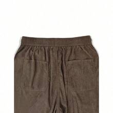 Men's Solid Color Casual Everyday Trousers Men's Streetwear Pants, Boy Friend Gifts, Back To School - 棕色 - 查看 8