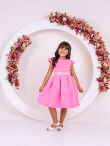 Children's Dress Youth Girl Party Wedding Church Ceremony Flower Girl Round Pearl Luxury Elegant Classic Social Guest Birthday Event Church Charm Special Occasion Christmas New Year Strap Ruffle Delicate Sewing Detail Waist Adjusted Pleated Zipper Lining Comfort Quality Originality Inspiration Modern Fashion Complete Look Composition Fabric Light Finishing Refinement Structure Fit Clothing Child Main Piece Visual Accessory Harmony Set Gift Option Style Charm Design Exclusive Cut Harmonious Appearance Ideal Product Combination Variety Colors Sizes Made Versatility Modeling Beauty Appearance Elegance Shine - 淺粉色 - 查看 3