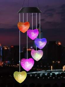 1pc Solar Wind Chimes Light, 6LED Color Changing Solar Wind Chime Light, Waterproof Romantic Solar Powered Butterfly,Dragonfly,Hummingbird Lights, Home, Yard, Balcony, Outdoor Garden Decoration Fall Decor House Decor Outdoor Decor