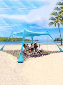 Tienda de campaña para playa y exterior, refugio solar, toldo de camping a prueba de viento, de una sola pieza, con protección UPF50+, tienda de campaña portátil para familia