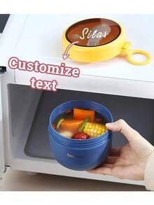 1 szt. Przenośny pojemnik bento z niestandardową nazwą, potrójna kratka na lunch, wbudowane sztućce, widelec i łyżka, pojemnik do przygotowywania posiłków z potrójną klamrą, klapka z klapką do uporządkowanych posiłków, idealny do pracy, szkoły i w podróży, oszczędzający miejsce, stylowy, uroczy, kolorowy, spersonalizowany, wyjątkowy, idealny prezent dla przyjaciół, syna, córki, uczniów, pracowników, szkoły, domu, biura - Wielokolorowe - Zobacz 5