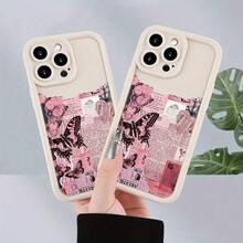 [Teléfono] Funda protectora anticaídas con diseño de periódico, sencilla y elegante, compatible con phone 8/X/XS/XR/11/12/13/14/15 Plus/Pro. Ideal como regalo para tu pareja, familiares y amigos. - Blanco marfil - Ver 11