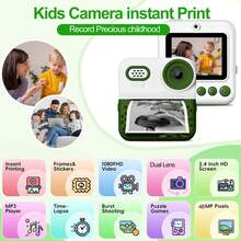 2.4-Inch Compact Digital Camera - Flash, Selfie Mode, Video Recording, Instant Thermal Printing - Ideal Birthday Gift.