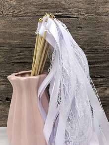 6Pcs/SetMagic Wand Ribbon Pulling Flower With Bell - Christmas, Wedding, New Year's Party, Concert, And Birthday Decoration, Perfectly Creating A Dreamy Atmosphere, Essential For Princess Parties - Multicolor - View 9