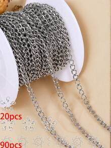 5m/Roll Necklace Chain, Suitable For DIY Jewelry Making, Necklace Set, Includes 20 Lobster Clasps, 90 Jumpring, 1m/Bag, Not Including Lobster Clasps And Jumpring - Single Buckle Chain - View 11