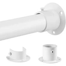 Barra de clóset – 17 – 100 pulgadas, 1.3 pulgadas de diámetro, extensor para colgar – Metal blanco mate ajustable barra colgante de ropa, para clóset, baño, ventanas - Negro Mate - Ver 8