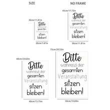 1 Funny "Please Remain Seated Throughout The Event" Art Font Canvas Print Posters, Modern Wall Arts Decoration Painting, Suitable For Living Room, Bedroom, Kitchen, Home Decoration, Room Decoration,Optional Frame