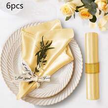 12pcs Satin Napkins 17" X 17" Square Dinner Napkins, Suitable For Party, Wedding, Event, Banquet, Daily Use (Deep Purple) - Multicolor - View 14